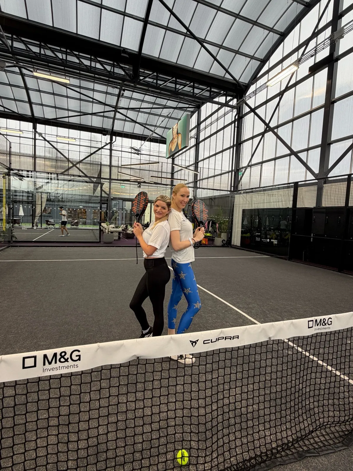 Michelle and Jennifer on the padel court